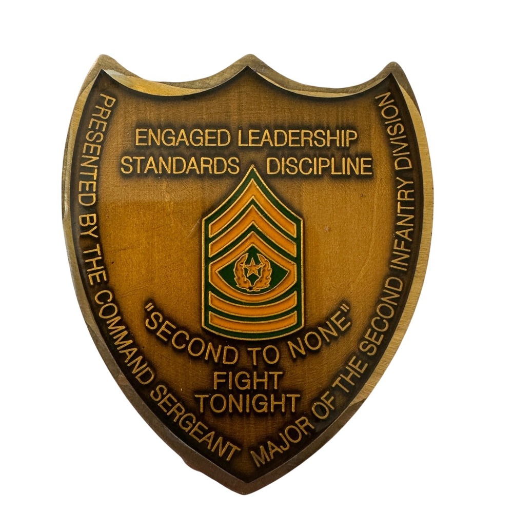 US Army 2nd Infantry Division 2ID CSM Challenge Coin Second To None FightTonight